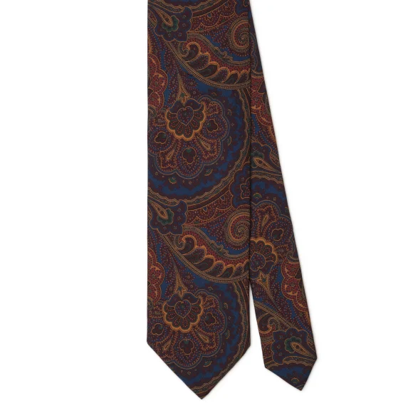 Arch Milano | Arch Milano – Printed Paisley Pattern Silk Tie – Mix Color