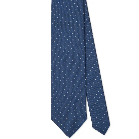 Arch Milano | Arch Milano – Woven Polka Dot Silk Tie – Sea Mix