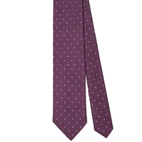 Arch Milano | Arch Milano – Woven Polka Dot Silk Tie – Wine Mix