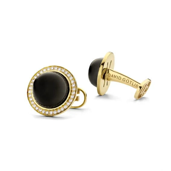 David Gotlib l Black Moon Yellow Gold Diamond cufflinks