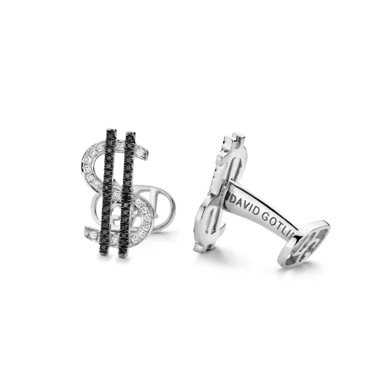 David Gotlib l Unusual Business White Gold and Diamond cufflinks