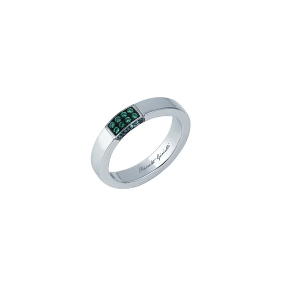 Privato Gioielli l D Ring, Gold & Emeralds