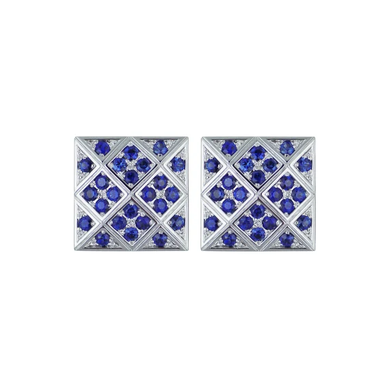 Privato Gioielli l IV Cufflinks, White Gold & Blue Sapphires