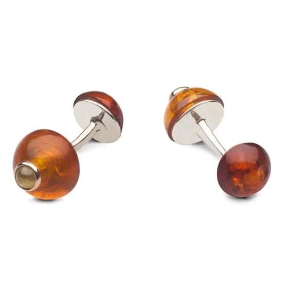 Amber gold and peridot cufflinks