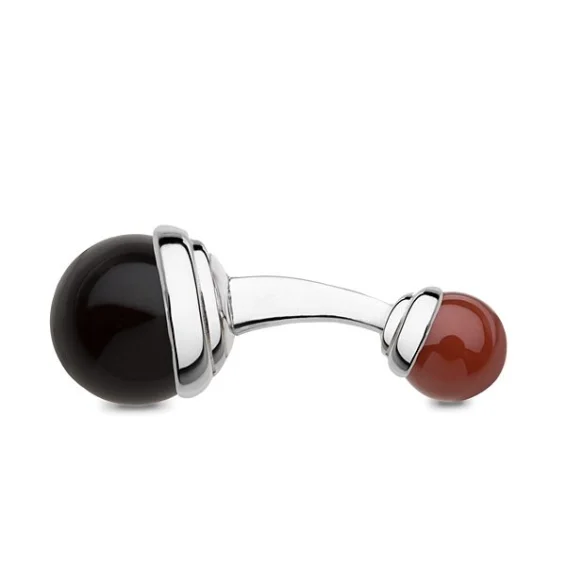 Balls Cufflinks – Onyx and carnelian