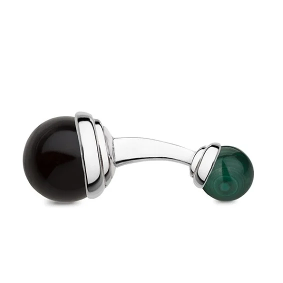 Balls Cufflinks – Onyx and malachite