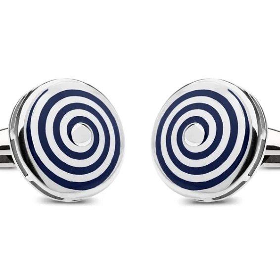 Blue spiral enamel cufflinks