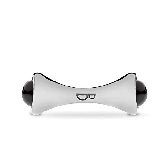 Bongo Cufflinks – Onyx silver