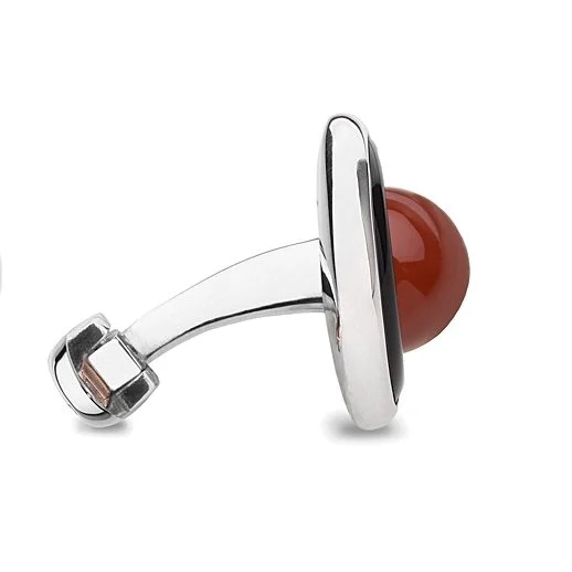 Crash cufflinks – black onyx and cornelian