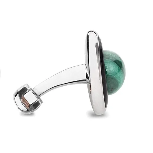 Crash cufflinks – black onyx and malachite