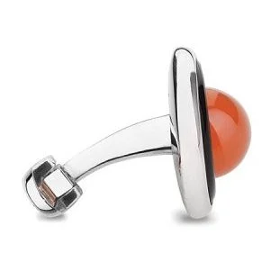 Crash cufflinks – onyx and coral