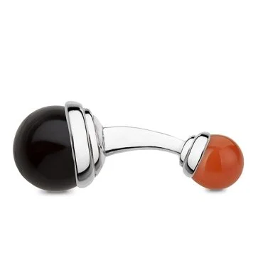 cufflinks balls onyx and coral cufflinks