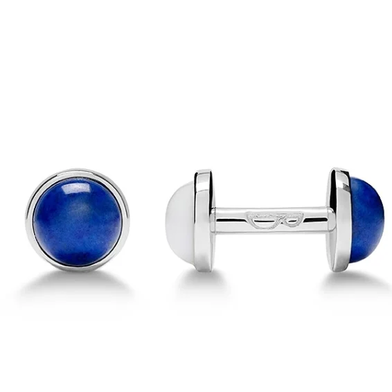 Double cab Cufflinks – blue lapis lazuli and white agate