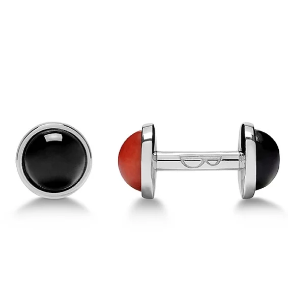 Double cab Cufflinks – madrepore and black onyx