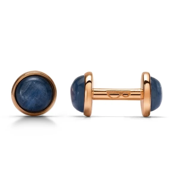 Double cab golden Cufflinks – kyanite