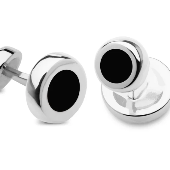 Double enamel black cufflinks