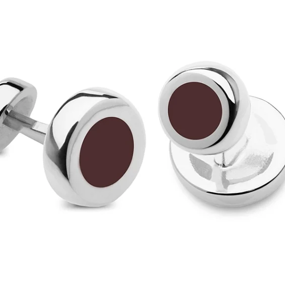 Double enamel bordeaux cufflinks