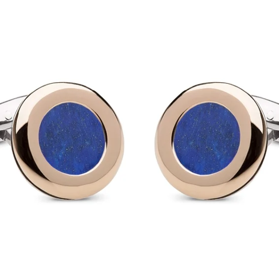 Frames cufflinks – gold and lapis lazuli