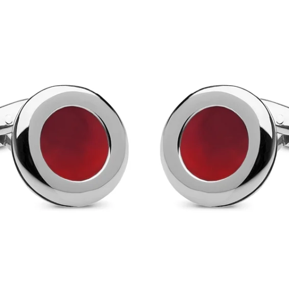 Frames cufflinks – silver and carnelian