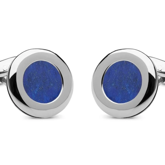 Frames cufflinks – silver and lapis lazuli