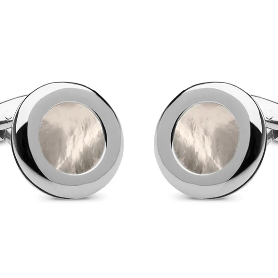 Frames cufflinks – silver and mother of pearl