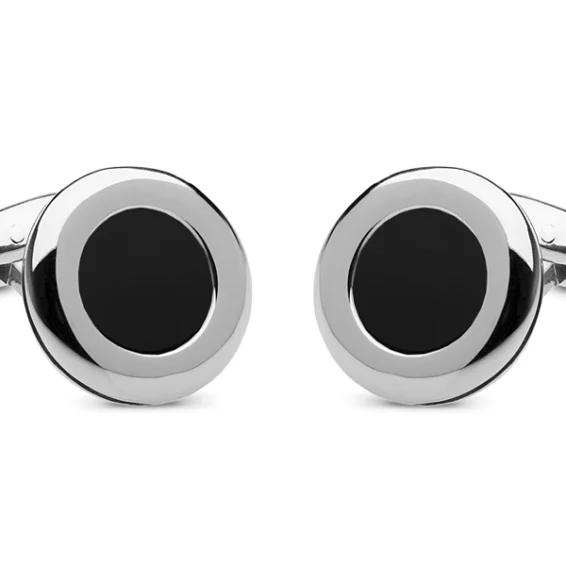 Frames cufflinks – silver onyx