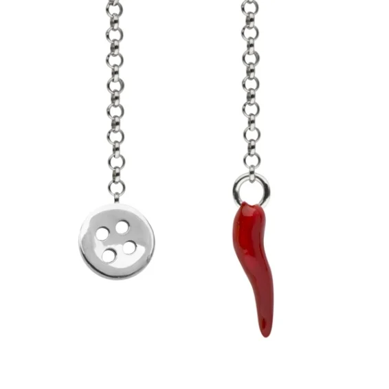 Lapel chain – button 1 and red enamel horn