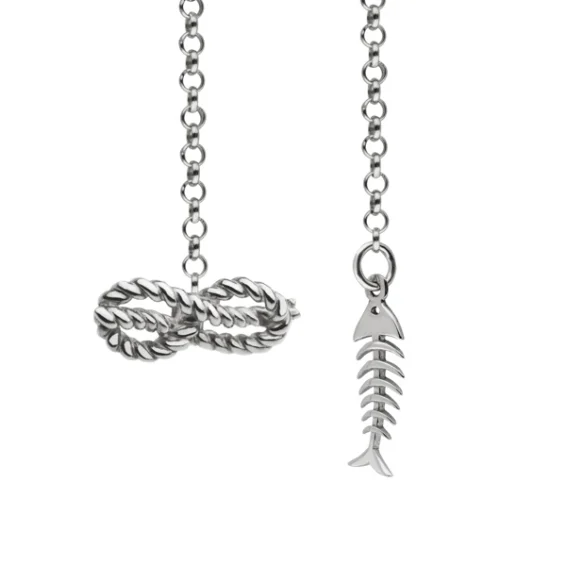 Lapel chain – Savoy knot whit fishbone