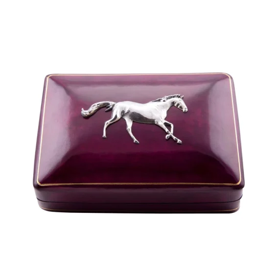 Leather box with horse