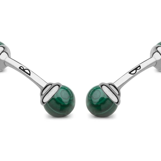 Mini balls Cufflinks – malachite