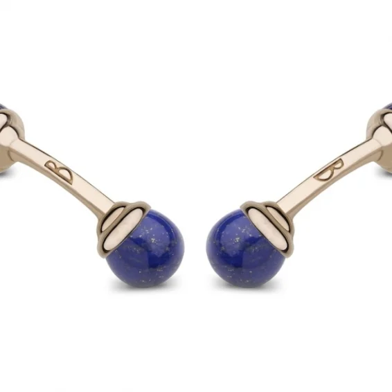 Mini balls Cufflinks – rose gold and lapis lazuli