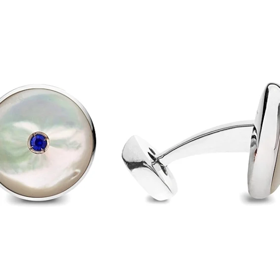 Mother of Pearl Gold and Sapphires cufflinks