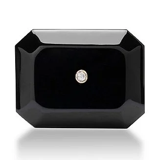 Octagon black onyx with gold and diamonds cufflinks