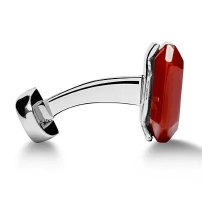 Octagon carnelian cufflinks