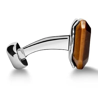 Octagon tiger’s eye cufflinks