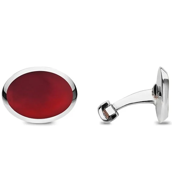 Oval cufflinks – carnelian