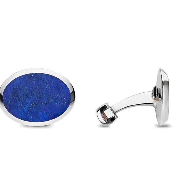 Oval cufflinks – lapis lazuli