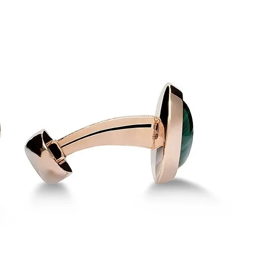 Oval cufflinks – Malachite