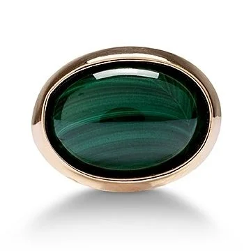 Oval cufflinks – Malachite