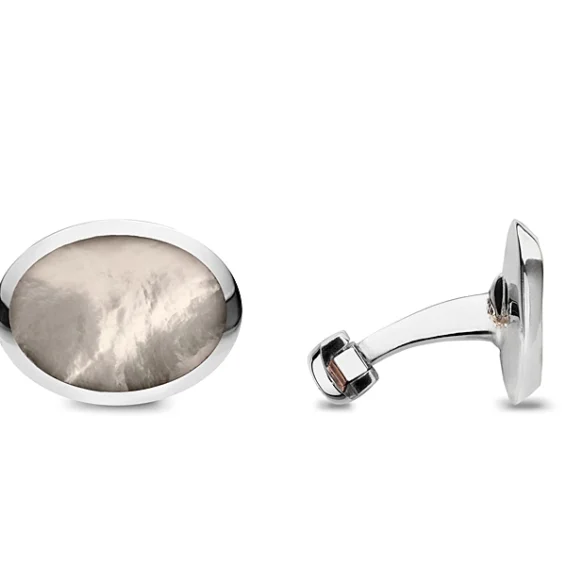 Oval cufflinks – Mother of pearl