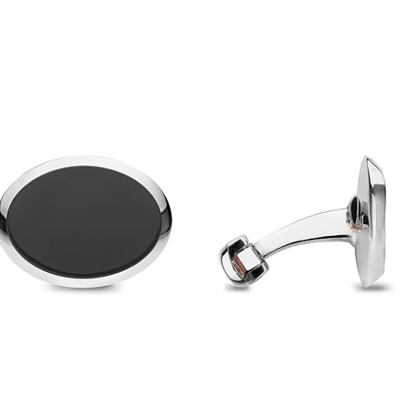 Oval cufflinks – onyx