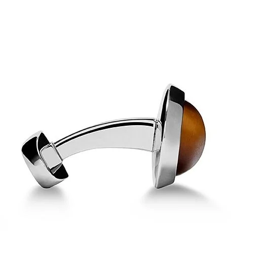 Oval cufflinks – Silver tiger’s eye