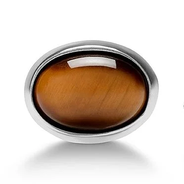 Oval cufflinks – Silver tiger’s eye