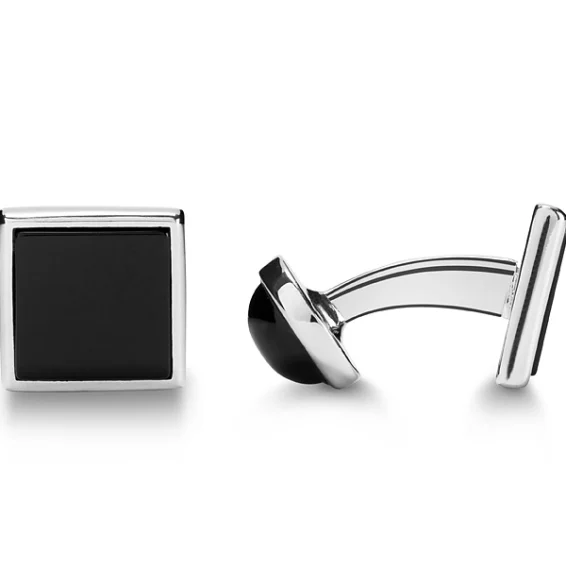 Square cufflinks – Onyx