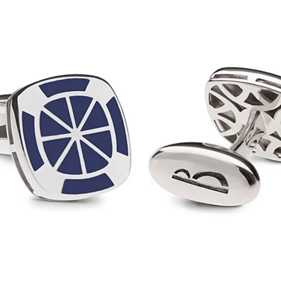 Square enamel blu cufflinks