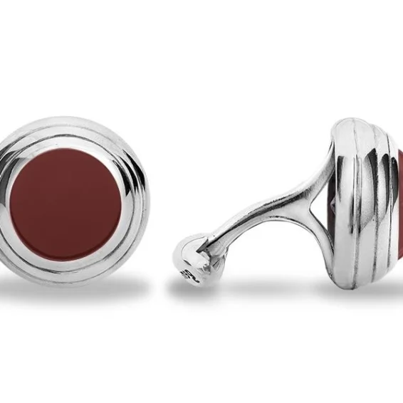 Stone cufflinks – carnelian