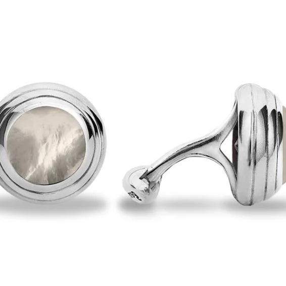 Stone cufflinks – mother of pearl