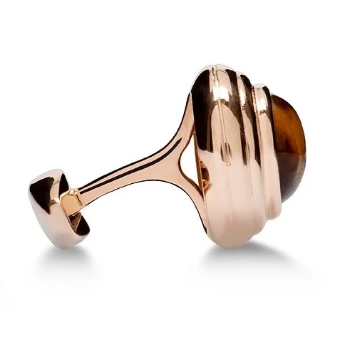 Stone cufflinks – rose gold plated and tiger’s eye